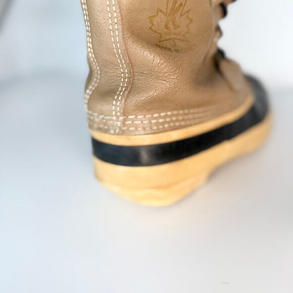 Sorel Manitou Waterproof Fleece Nubuck Leather Rubber Winter Boots Tan Men 10 - Picture 10 of 13